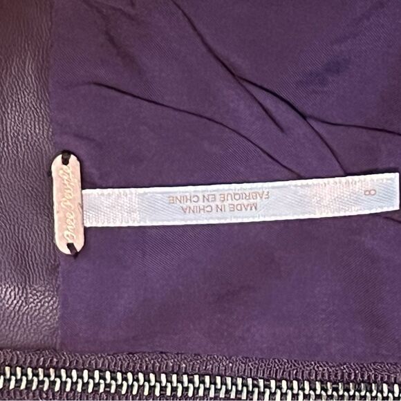 Free People Vegan Leather Mini Skirt – Berry | Size 8 | NWT - Picture 5 of 8